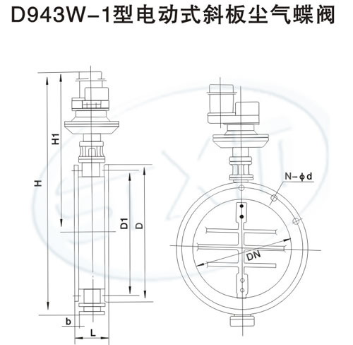 電動式斜板塵氣蝶閥
